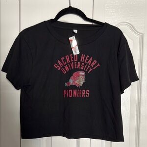 Sacred Heart University Black Crop Top